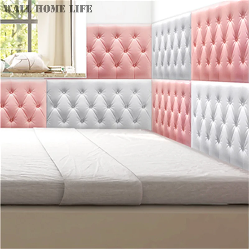 

3D Three-dimensional Soft Bag Self-adhesive Tatami Wall Stickers Bedside Anti-collision Cushion Waterproof Padded Wall Panel