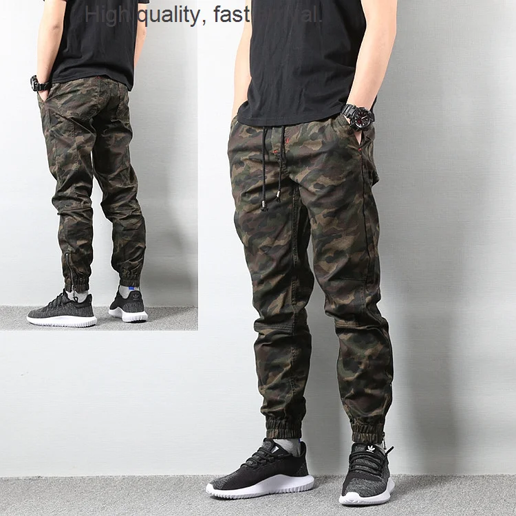 Fall Fashion Brand Casual Pants Skinny Pants Camouflage Ankle Banded Pants Overalls Trousers Large Size Men's Thin trousers men