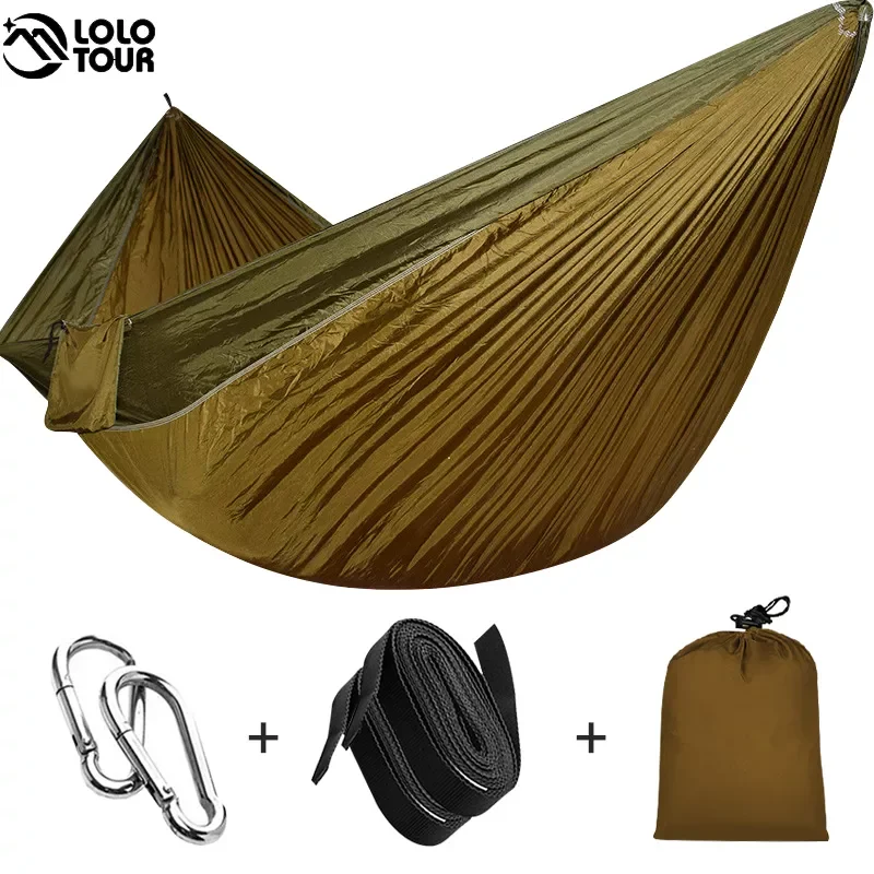 

Big-Size 2-3 People Parachute Camping Hammock 300x175cm Lightweight Portable Outdoor Hanging Bed Swing Chair for Holiday Travel