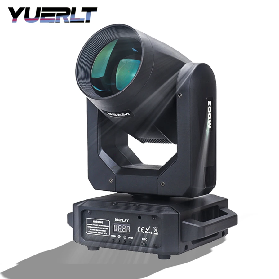 

YUERLT светодиодный 200 Вт луч гобо с подвижной головкой сценическое освещение с эффектом радуги дискотека ночной клуб бар вечерние украшения DMX музыкальные огни
