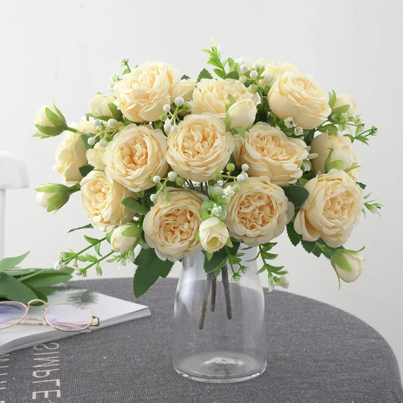 Лидер продаж 1 шт./30 см Розовый Шелковый букет пион искусственный цветок 5 дюймов