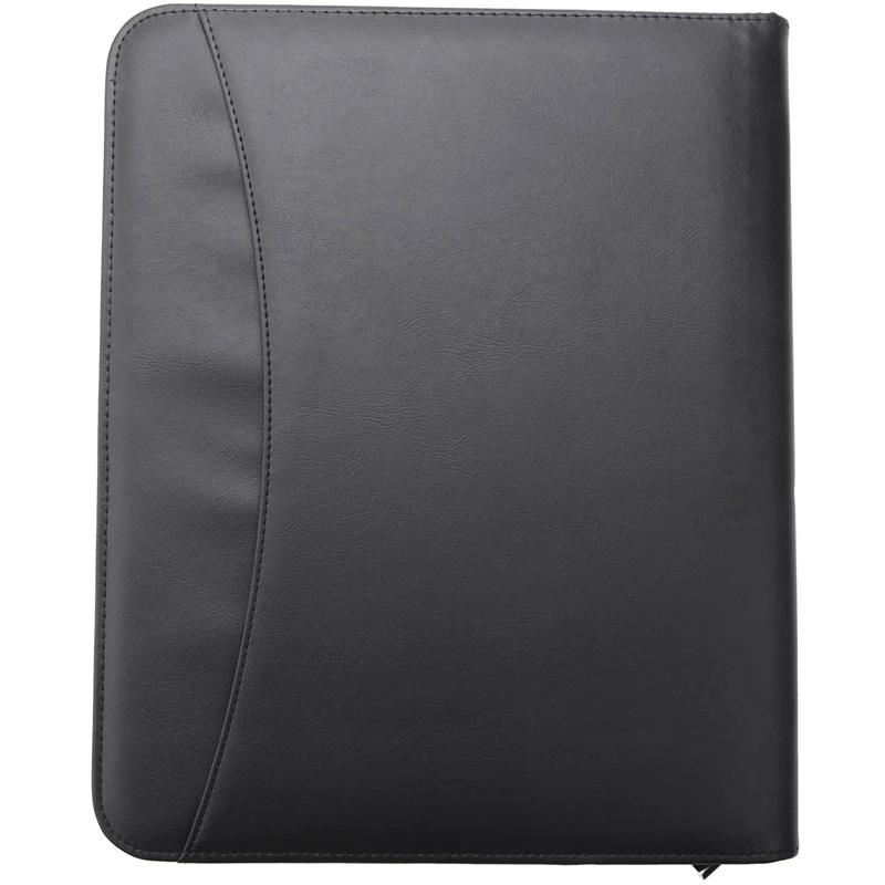 

Vegan Leather Folder Zippered Closure Portfolio for Business IPad/Table and Card Interview Resume Binder