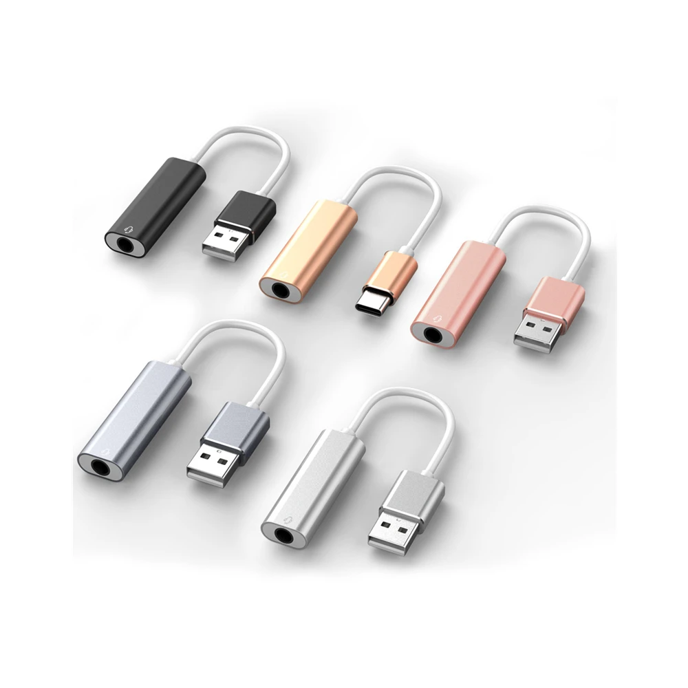 

USB To 3.5 mm Stereo Jack Headset Audio Adapter Cable External Sound Card Jack