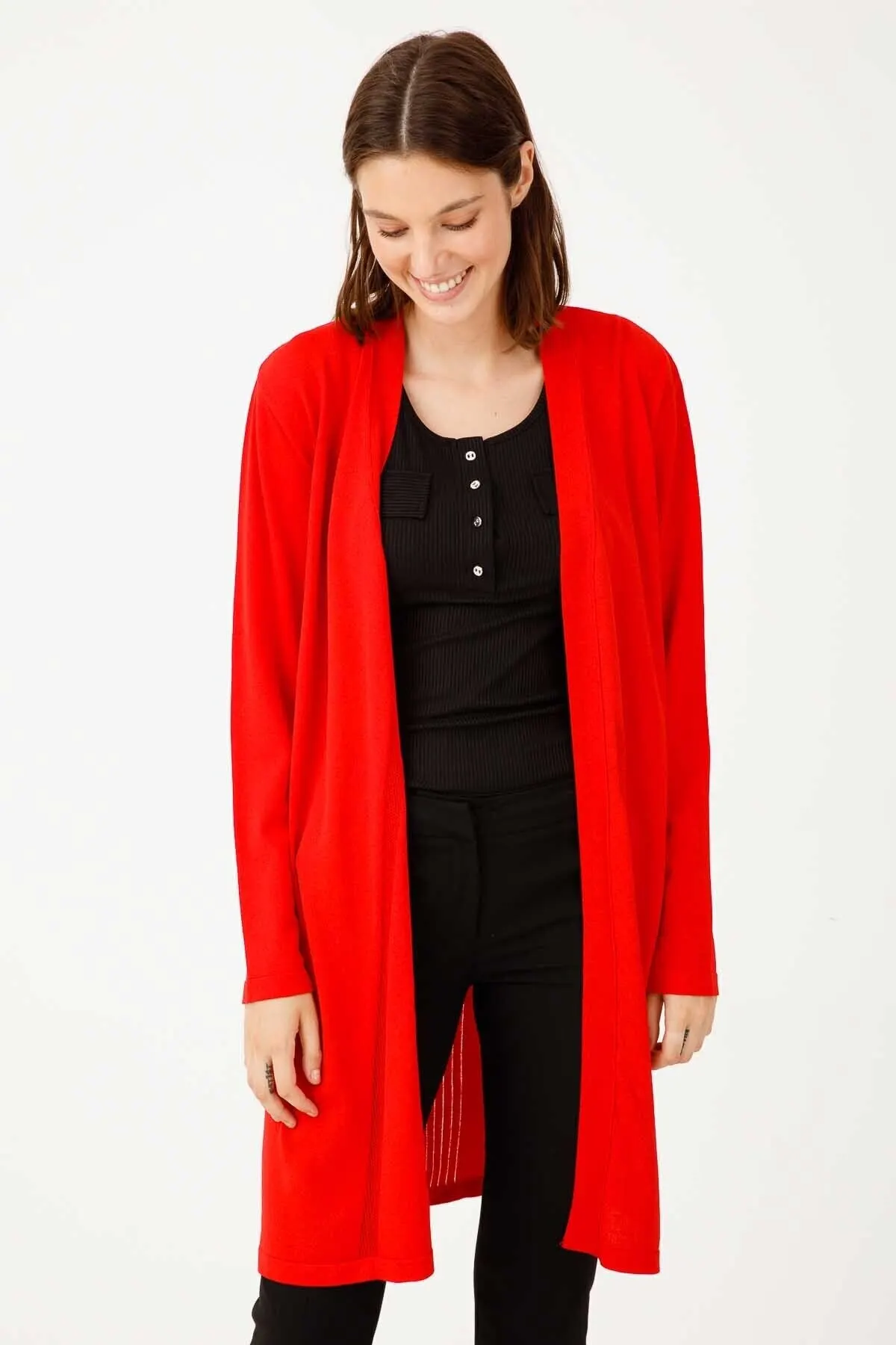 

Женский кардиган, Красная Спортивная одежда с записанной спинкой, повседневный вязаный качественный модный кардиган, свитеры, свободный св...