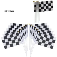 50 100pcs racing checkered flag for hot wheels birthday decoration race car theme party supplies children kids traffic gift