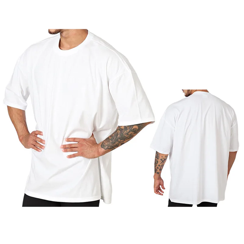 

2022 summer short-sleeved men's t-shirt round neck half-sleeved loose plus fertilizer plus size solid color casual T-shirt
