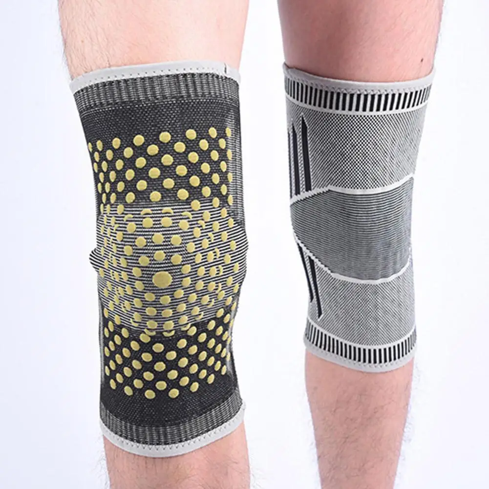 

28cm 1 Pair 2Pcs High Elastic Breathable Knee Support Tourmaline Magnetic Knee Brace Pad Patella Protector