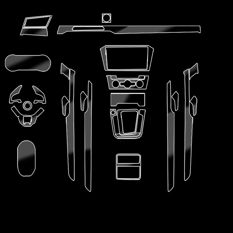 

TPU for VOLKSWAGEN VW CC Transparent Protective Film Strips Car Interior Sticker Central Control Panel Gear Door Air Panel Cover