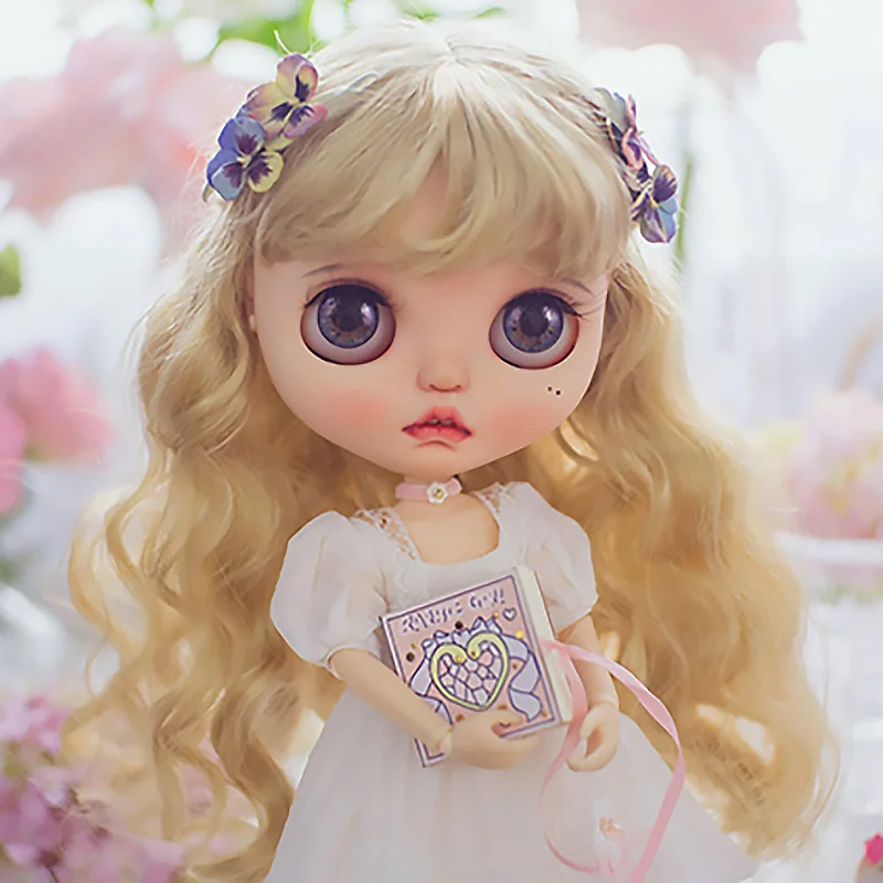 

BJD Doll Wig For Blythe Size Dolls Accessories Wig Toy Tress For Dolls Faux Mohair Fashion Orange Pink Curly Hair Wigs