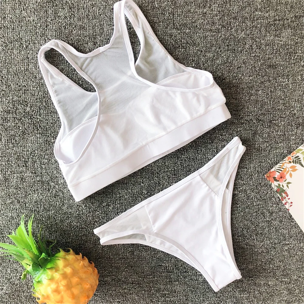 Сетчатый купальник-танкини бикини купальник женский бразильский купальный