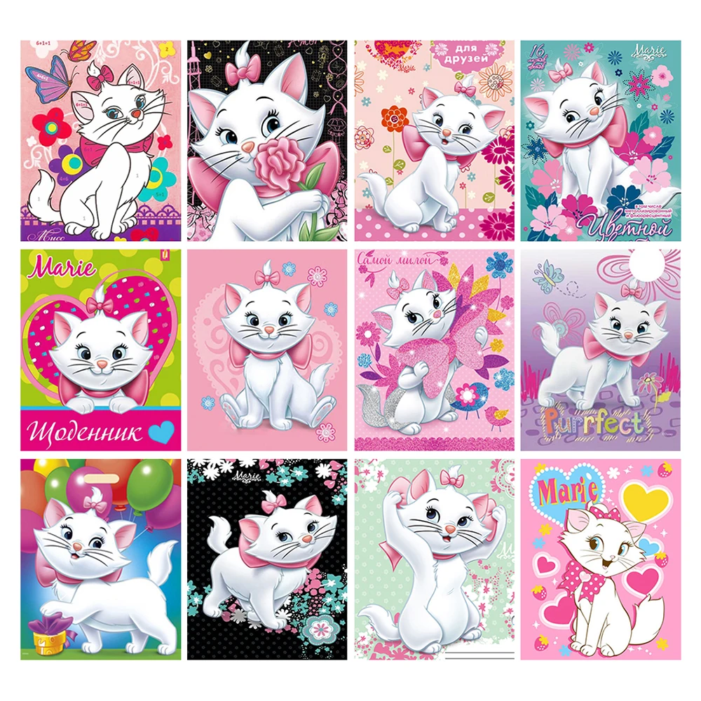 

Алмазная 5D картина «сделай сам», мультяшная мозаичная вышивка, наборы для вышивки крестиком, аристократы, Мари, кошка, хобби, подарок