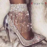 fashion new shiny silver plated anklet luxury fringe charm high heels exquisite accessories
