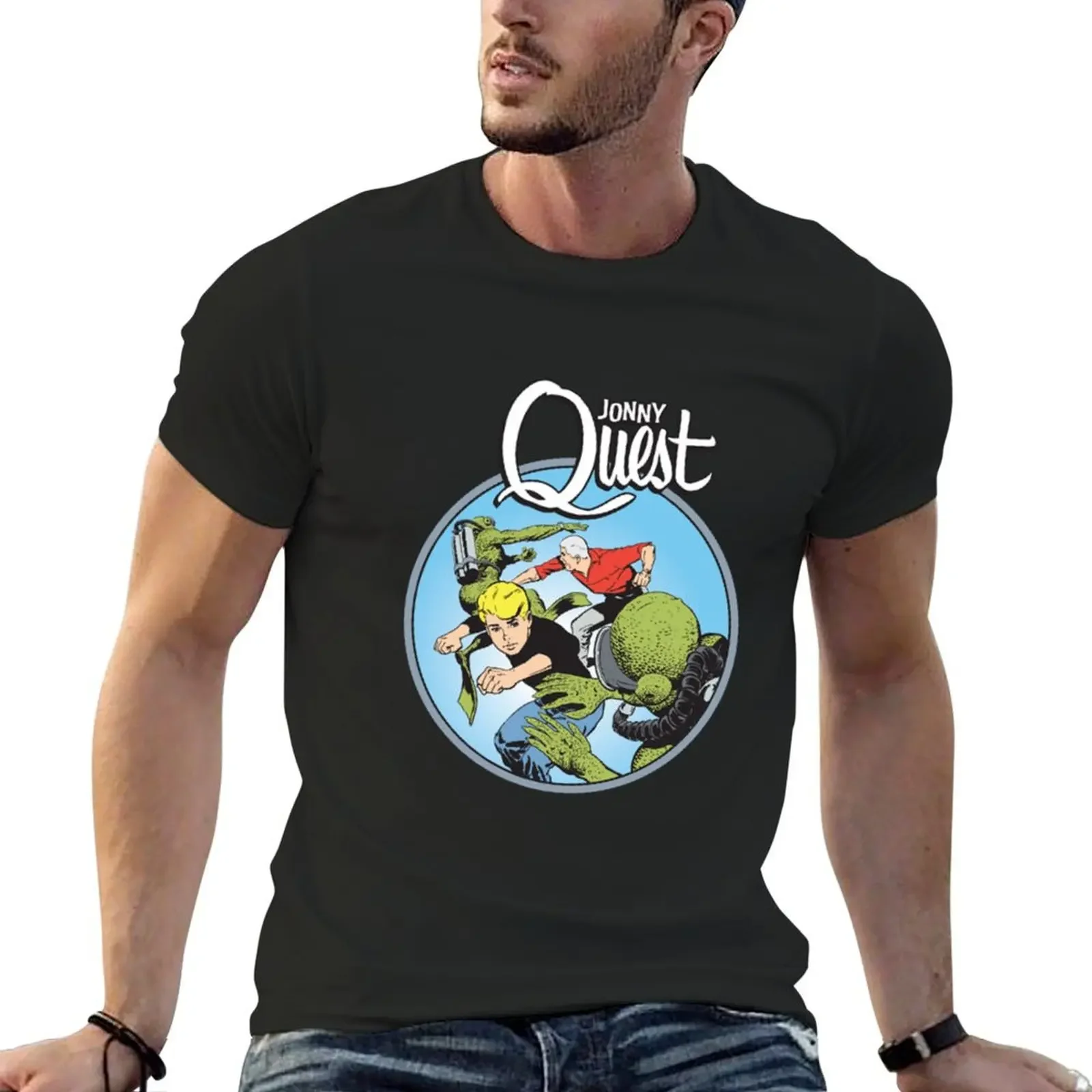 Мужская футболка Jonny Quest с рисунком ящерицы Винтажная графическим для мальчика