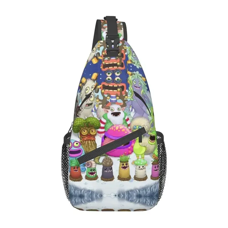 

My Singing Monsters Cold Island Acapella Sling Chest Crossbody Bag Men Fashion Video Game Shoulder Backpack for Hiking