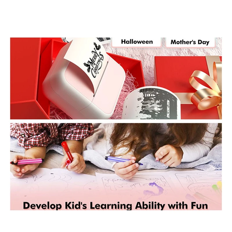 Портативный термопринтер мини-принтер с наклейками принтер для записей журналов