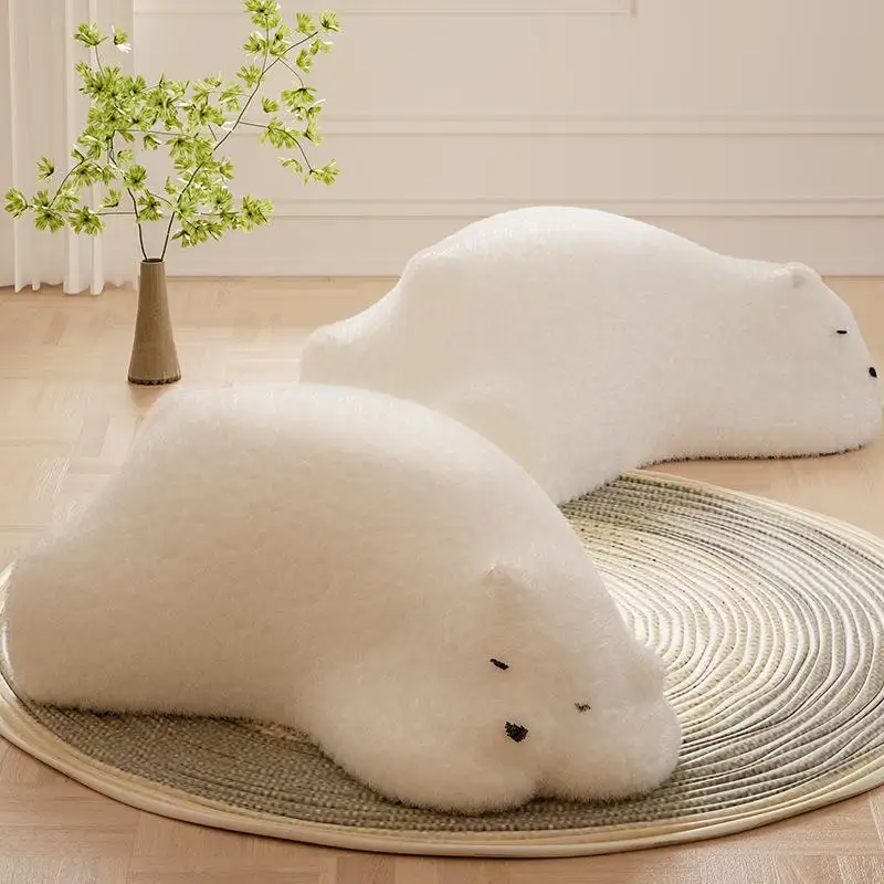 

1Pc Polar Bear Shaped Animal Stool Single Person Sofa Children's Creative Low Stool Living Room Decoration Ornaments Stool