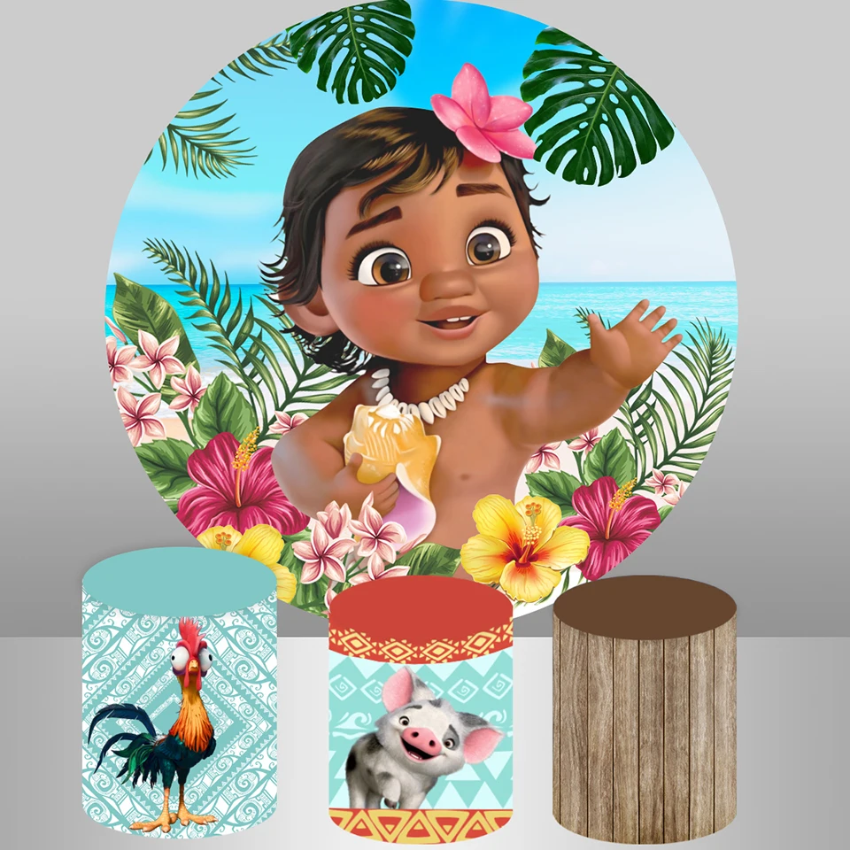 Summer Baby Shower Round Background Table Covers