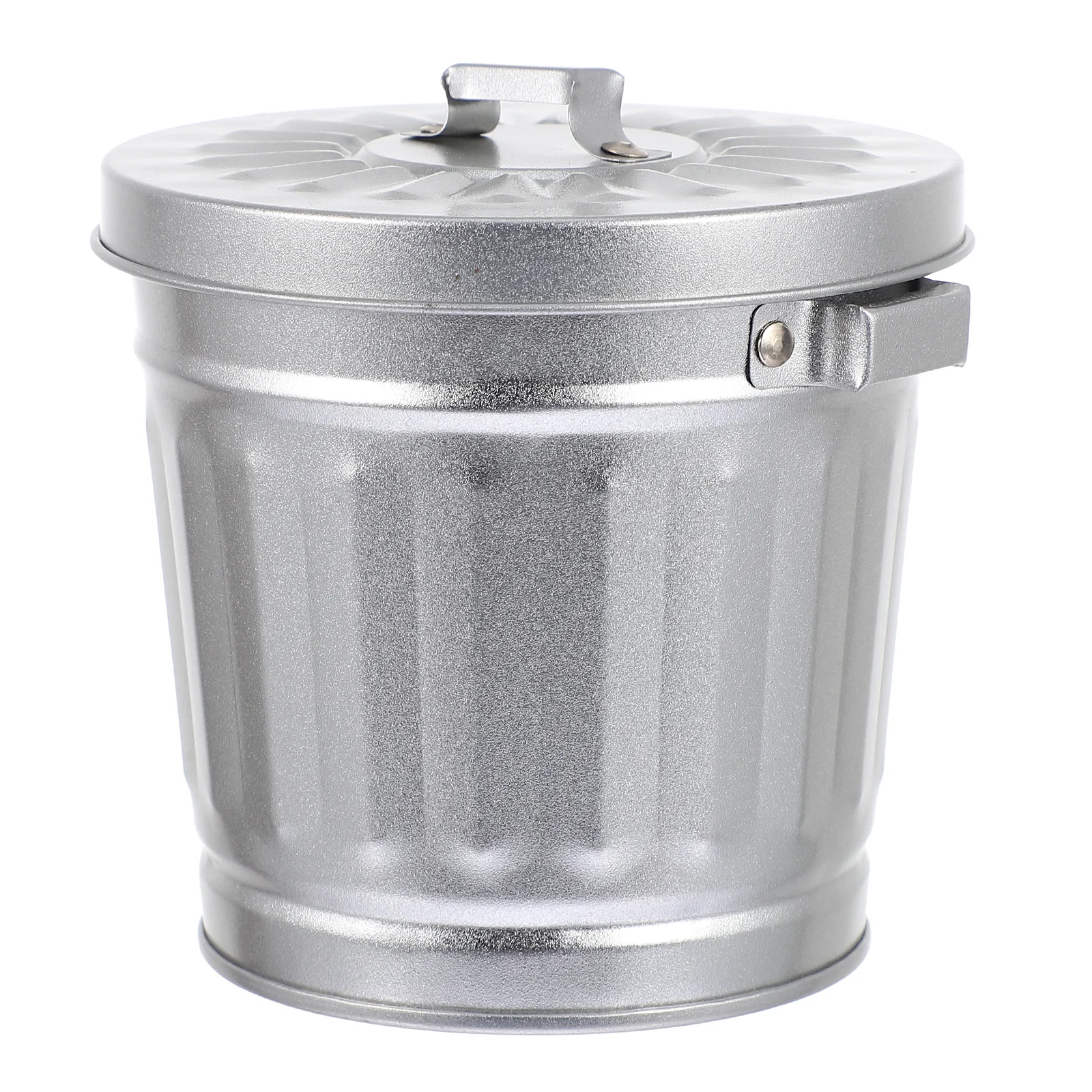 

Can Trash Lid Bin Metal Mini Garbage Countertop Galvanized Rubbish Desktop Iron Containers Tiny Buckets Home Office Table