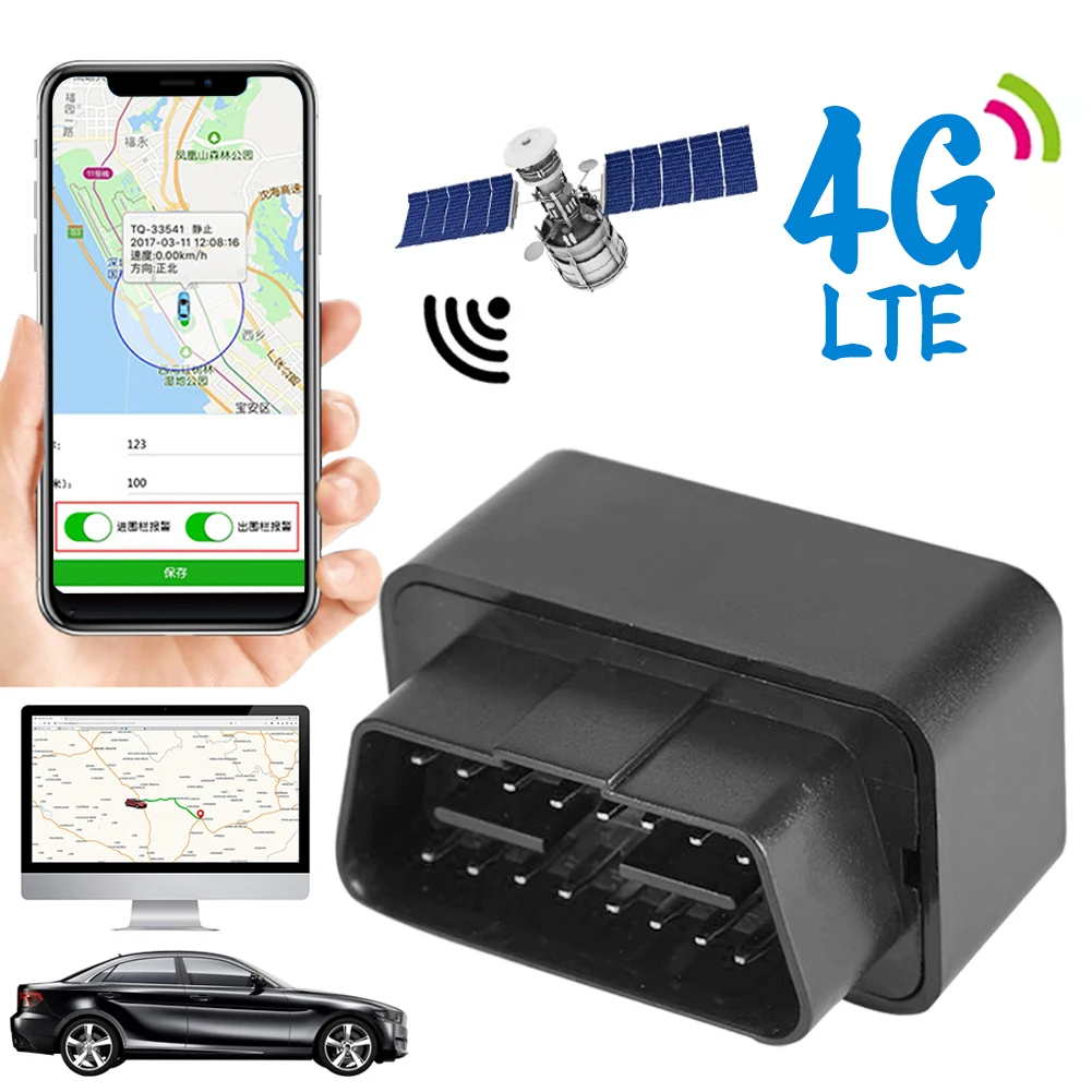 

2G 4G Mini OBD GPS Tracker 12V-24V Car Anti-Theft Alarm Tracking Device SMS Call Geofence Locator Free APP for iOS Andriod