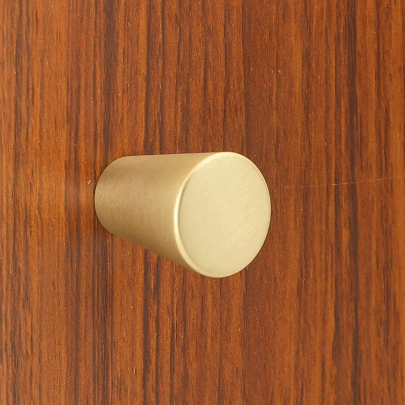 

2Pcs Brass Handle Middle Ages Modern Minimalist Style Solid Cabinet Cone Table Drawer Knob Cylinder Handle for Hardware Tool