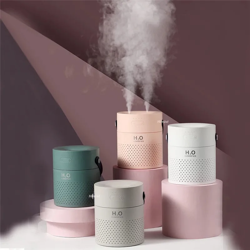 

Air Humidifier 1.1L Large Capacity Dual Spray 4000mAh USB Rechargeable Wireless Ultrasonic Aroma Diffuser Color Light Fogger