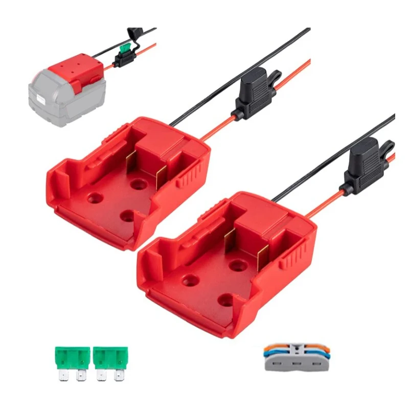 

Battery Adapter For Milwaukee M&18 Li-Ion Battery Power Connector Adapter With 12 Awg Wires Connectors Conversion DIY Power Tool