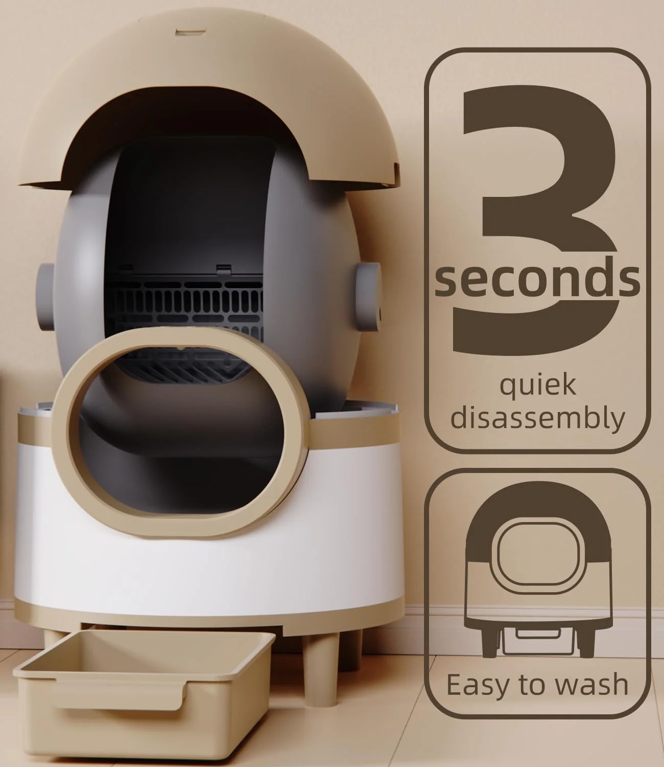 LanYuXuan Самоочищающийся кошачий туалет Smart Cat Litter Box