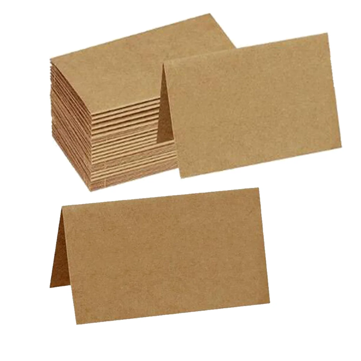 

35PCS Kraft Paper Folded Blank DIY Greeting Desktop Adornment Label for Office