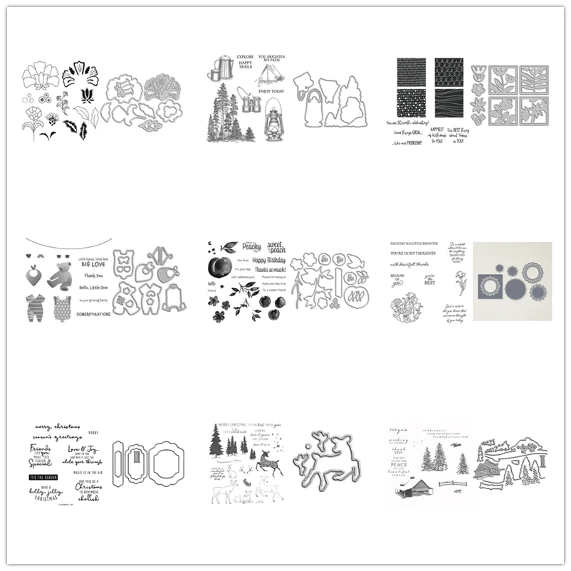 

Cutting Dies Clear Stamps Catalog Camping Christmas Deer Bird Snow Scene Polar Bear Scrapbooking Paper Making Craft Card