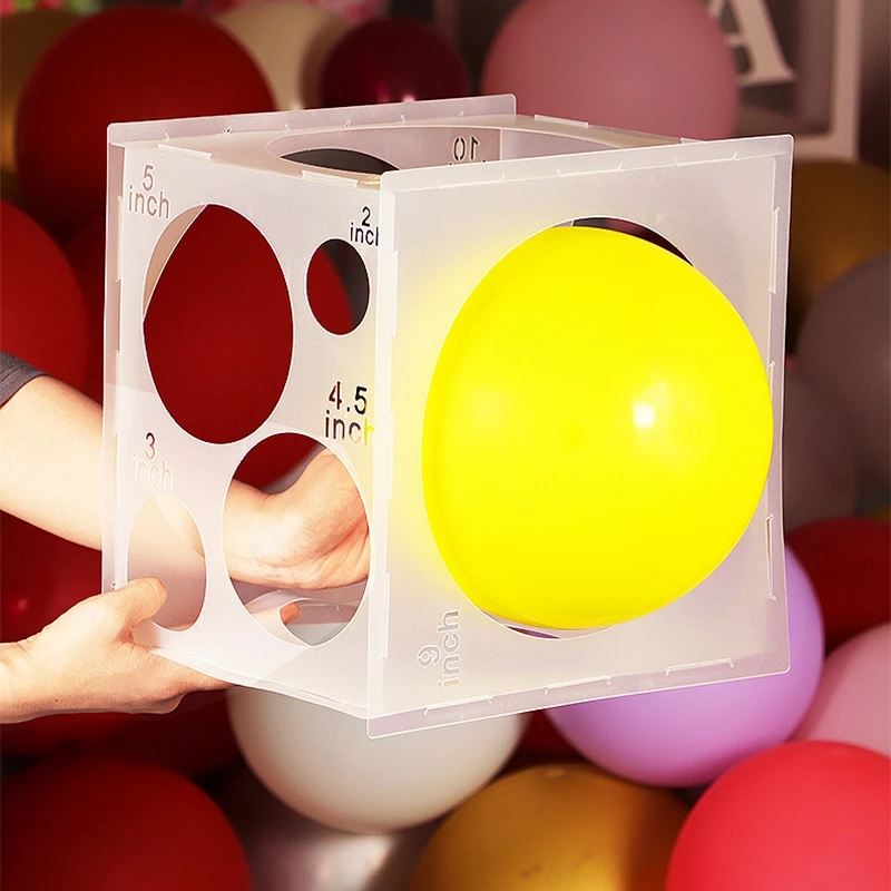 

NEW 11 Holes Balloon Sizer Box Plastic Measurement Tool For Balloons Stand Square Balloons Size Arch For Baby Shower Decoration