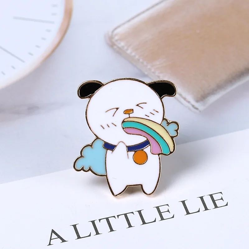 

Rainbow Cat Brooch Lapel Button Pin Accessories Creativity All-match Sweater Cardigan Cute Alloy Brooch Bag Clothes Decoration