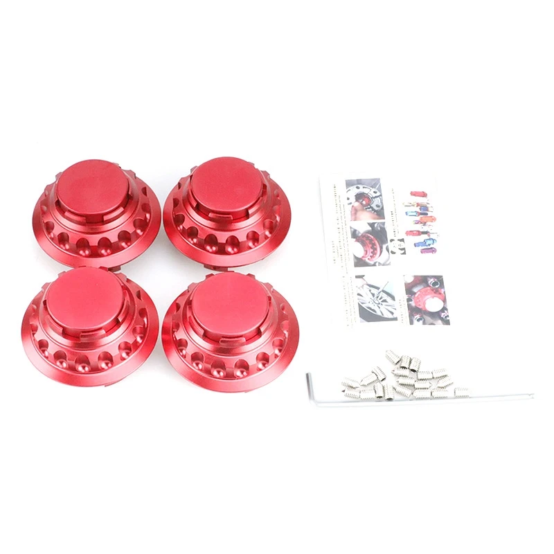 

4PCS Red Car Wheel Center Hub Cap Cover