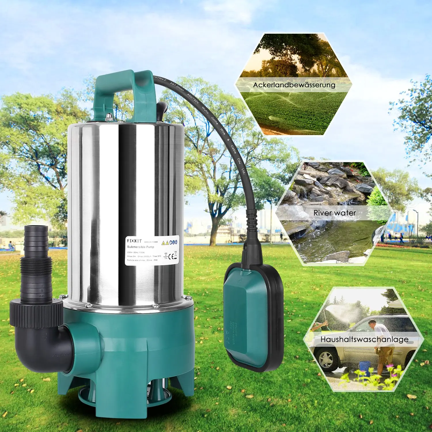 

Stainless Steel Submersible Drainage Pump Submersible Drainage Pump Submersible Pump 1,100W 20,000L/H