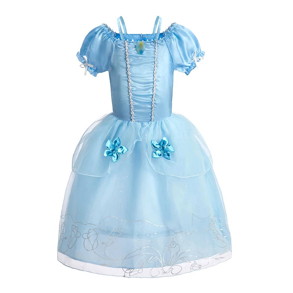 Little Girls Princess Dress Up Kids Summer Performance 2-8 Years Cosplay Dresses Children Cinderella Carnival Fancy