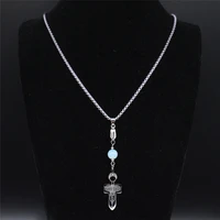 moonstone stainless steel cari buziak anu mother goddess necklace silver color necklace women jewelry joyas n3103s08