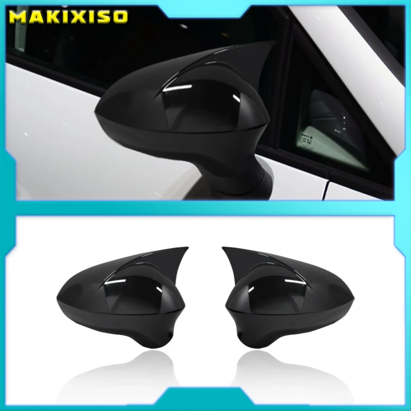

2p Bright Black Side Wing Rearview Mirror cover caps For Seat ibiza Cupra 2009-2017