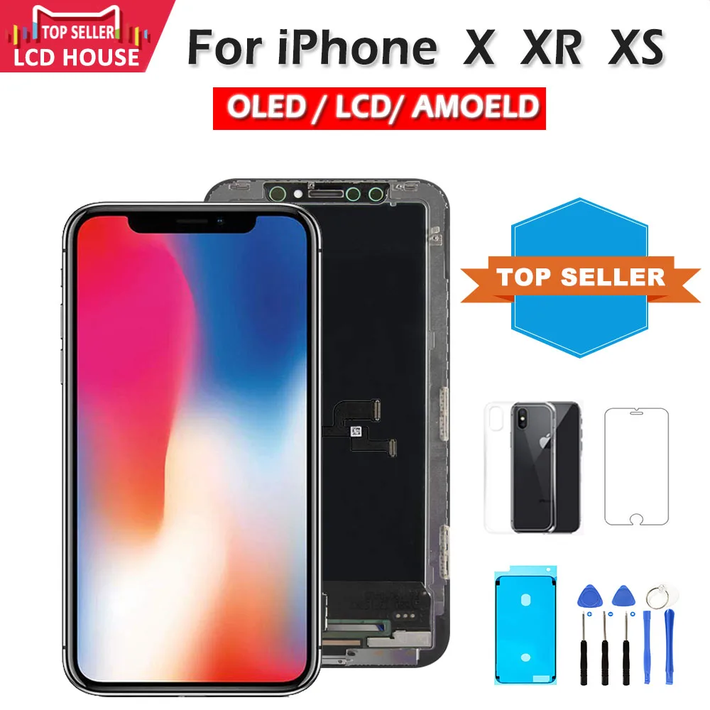 

100% высококачественный экран для iPhone X XS XR дисплей OLED для iPhone X дисплей ЖК-экран Замена настоящий тон Бесплатная доставка