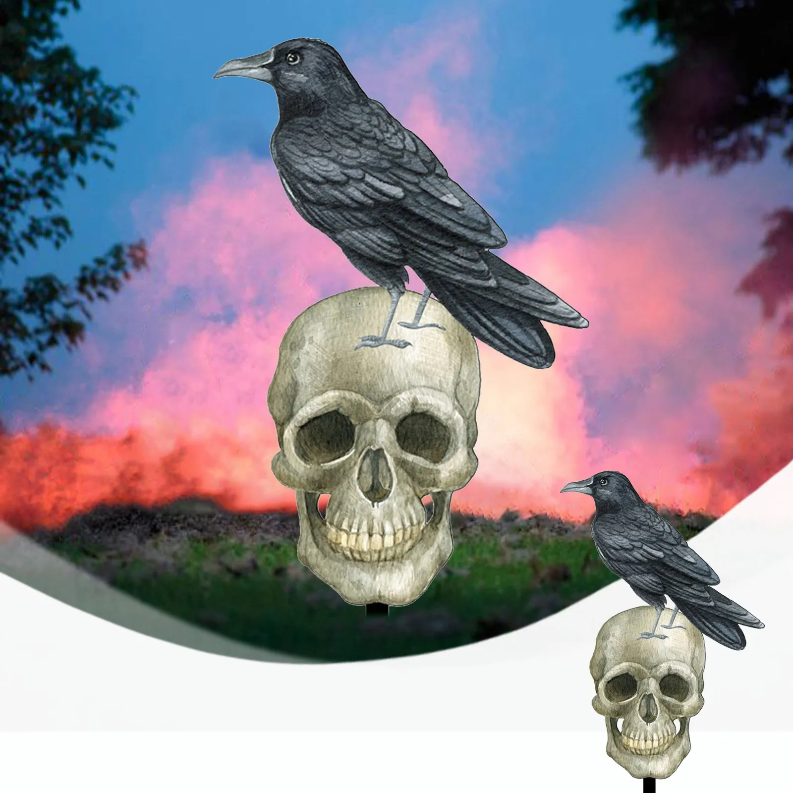 

Halloween Cute Crow Card Garden Garden Cemetery Holiday Decoration Plug In For Halloween Home Address Numbers Reflective