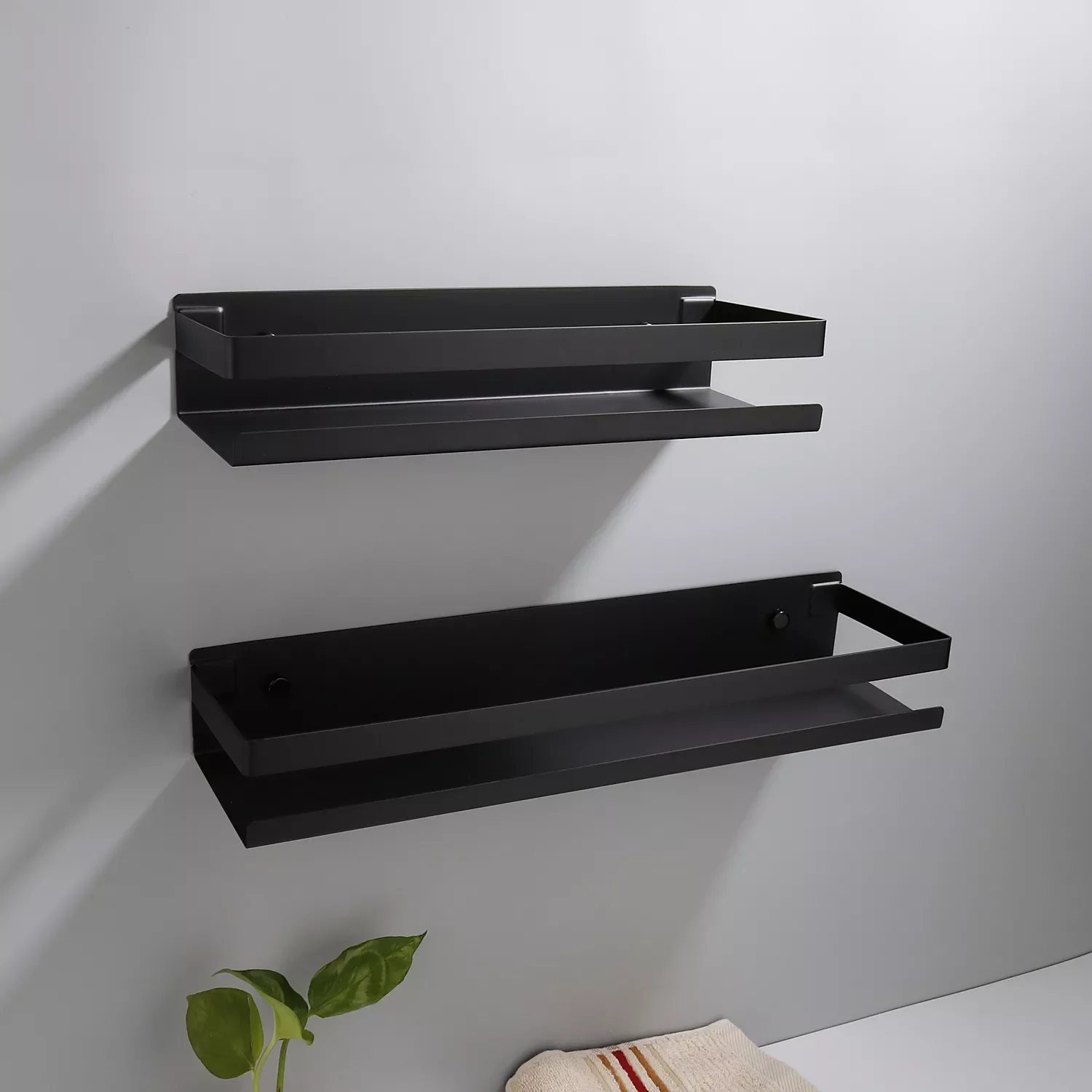 

2023 Bathroom Hradware Accessories 20-50cm Modern Matte Black Bathroom Corner Shelves Kitchen Wall Shelf Shower Shampoo Storage