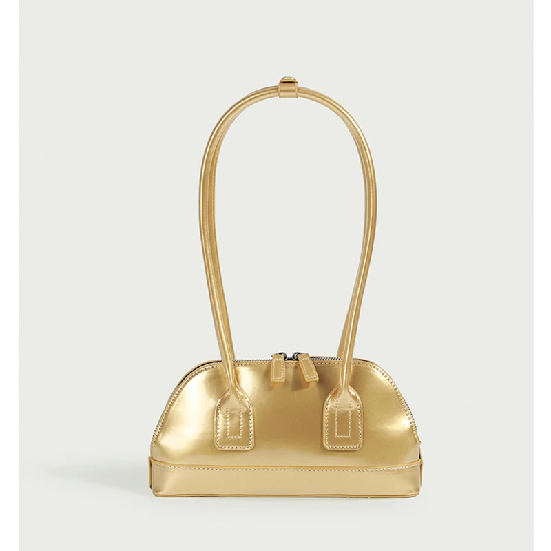 

Brand Design Summer Solid Colour PU Leather Shoulder Bag for Women 2023 Bright Colour Ladies Armpit Bag Female Underarm Bag