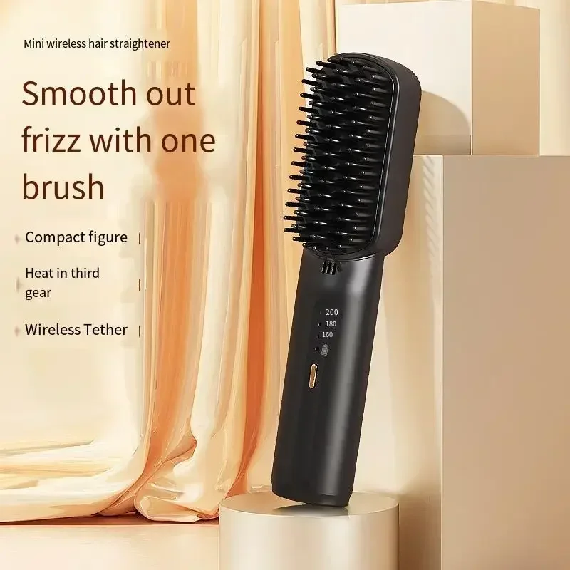Выпрямитель для волос расческа беспроводная щетка коротких керамический ионный