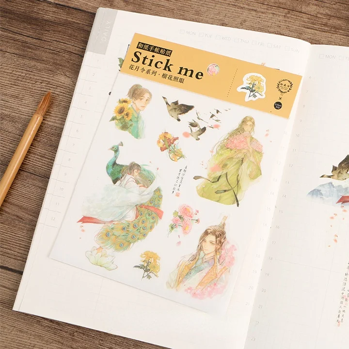 

1 Sheet Retro Vintage Pegatina Stationery Sticker Chinese Traditional Stickers