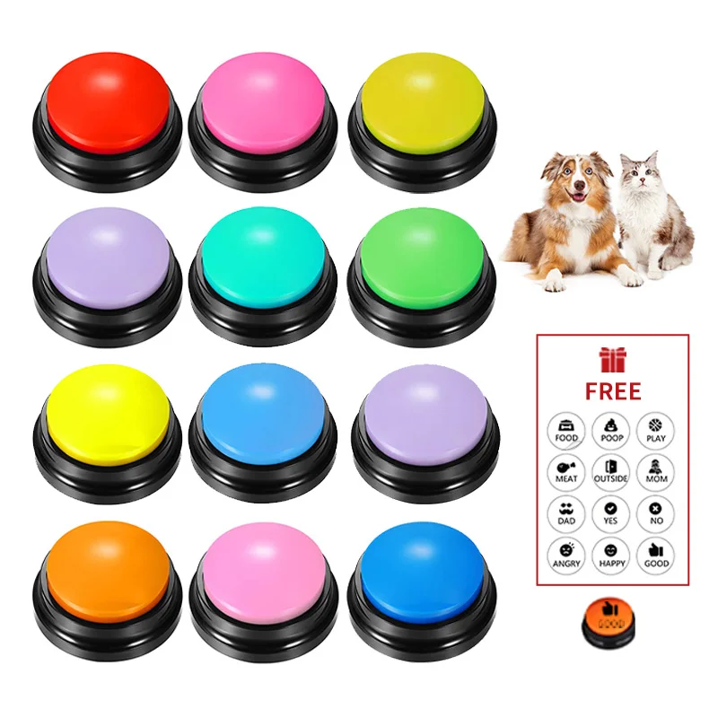 

Pet Toy Recording For Voice Talking Intelligence Button Buzzer Buttons Recordable Training Gift Communication Pet Dog Toy Button