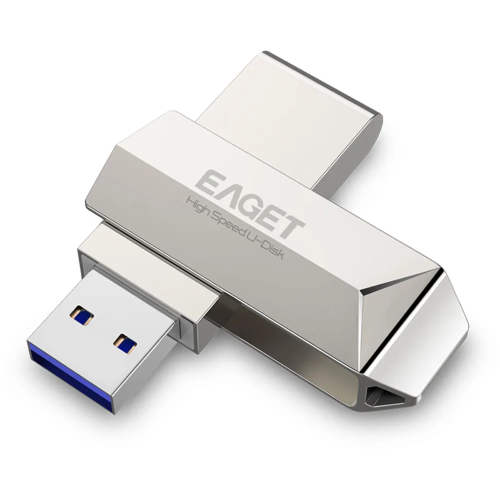 

EAGET F70 USB 3.0 Flash Drive 128GB Metal U Disk 360 Degree Rotation Flash Drive USB Stick For Laptop Desktop PC