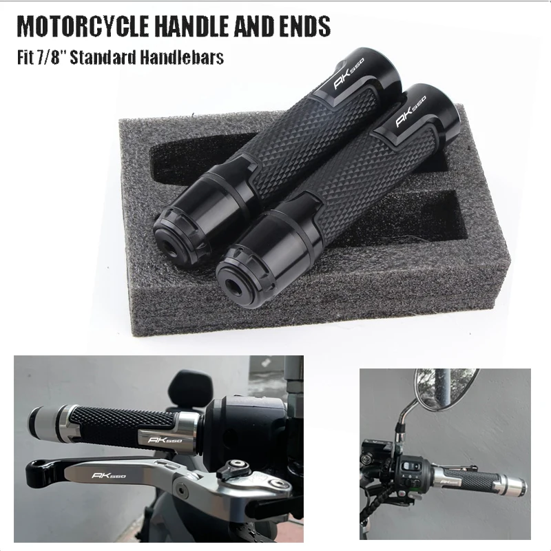 

High Quality logo Ak 550 Motorcycle handlebar grips end red For kymco AK550 2017 2018 2019 2020