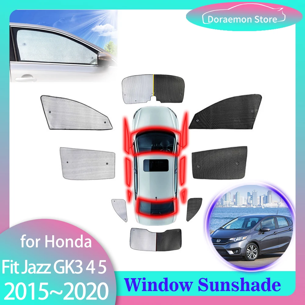 

Full Covers Sunshades for Honda Fit Jazz GK3 GK4 GK5 GH7 GP5 Hybrid S 2015~2020 Windshield Visor Windows Mat Curtain Accessories