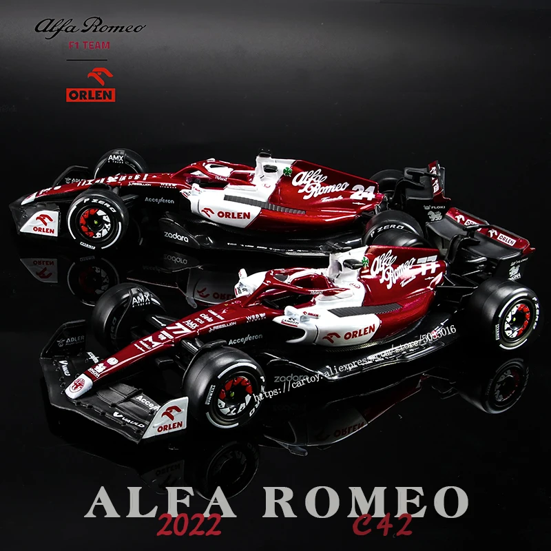 

Bburago 1:43 2022 Alfa Romeo F1 Team Orlen C42 #77 Vatteri Bottas #24 Zhou Guanyu Alloy Toy Car Model Formula Die Cast Model