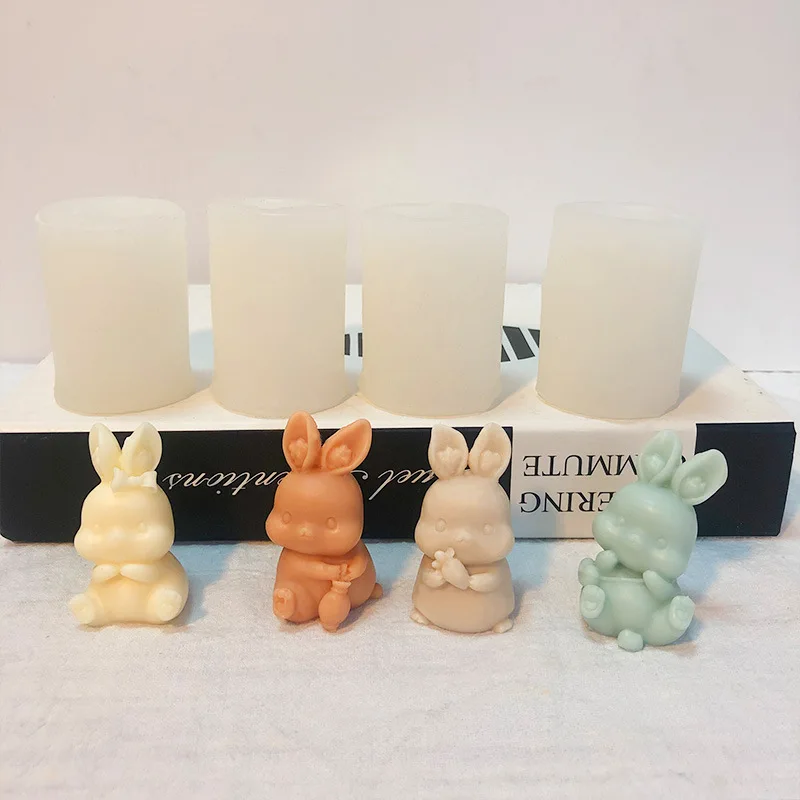 

Cute Rabbit Scented Candles Silicone Mold Handmade DIY Baking Cake Decoration Plaster Aromatherapy Soap Ornament Mold Kids Gifts