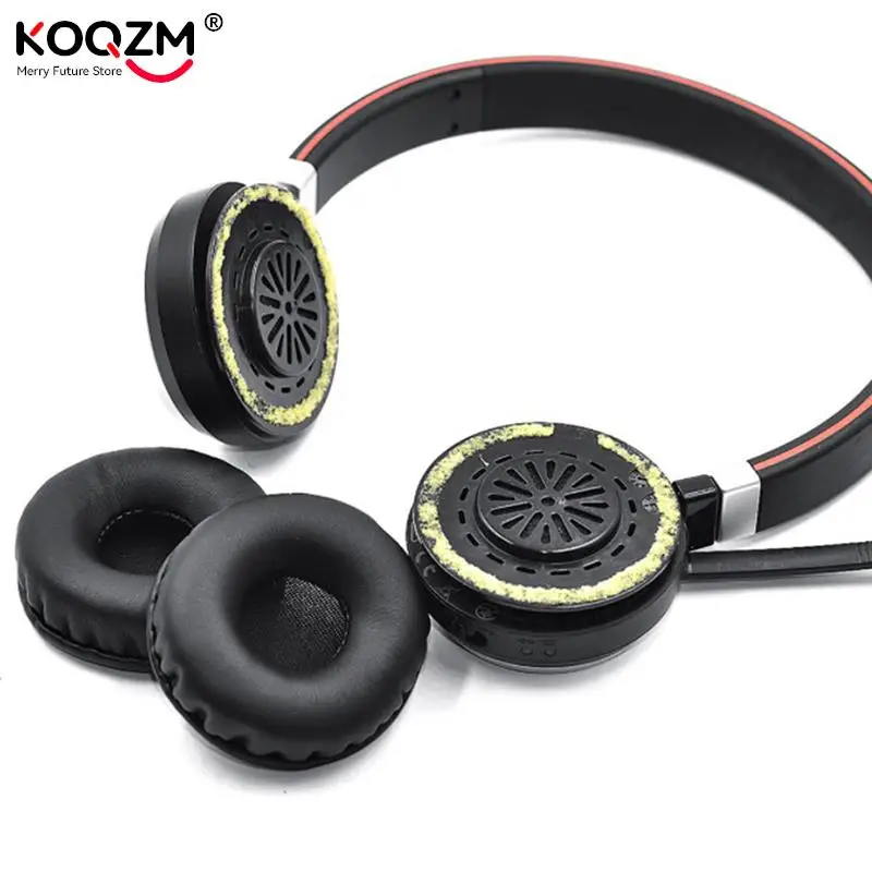 

2 шт., кожаные амбушюры для наушников Jabra Evolve 20 20se 30 30II 40 65 65