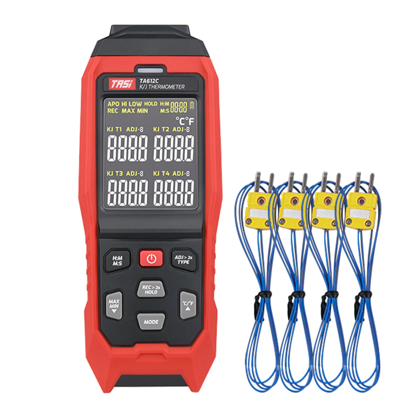 Термометр TA612A/B TA612C типа K/ J 1/2/4 канала -200 ~ 1372 ℃/ -328 2501 ℉ портативный цифровой